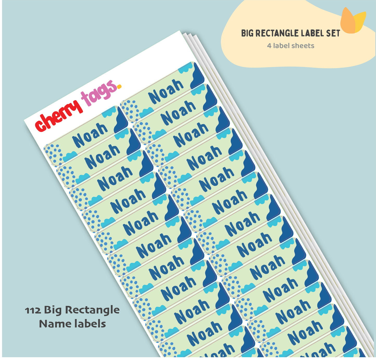 Set of Big Rectangle Name Labels