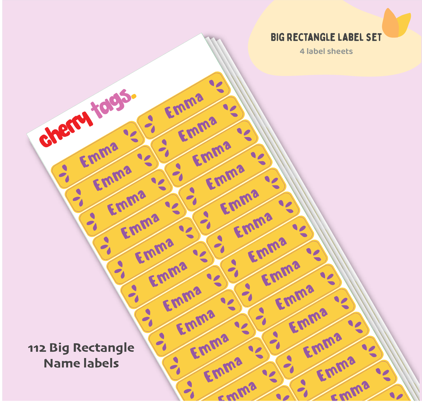 Set of Big Rectangle Name Labels