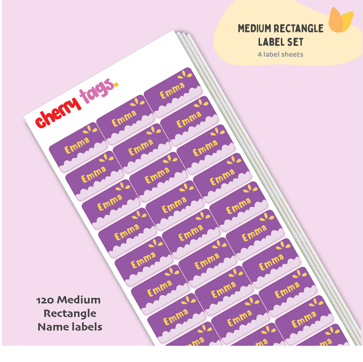 Set of Medium Rectangle Name Labels