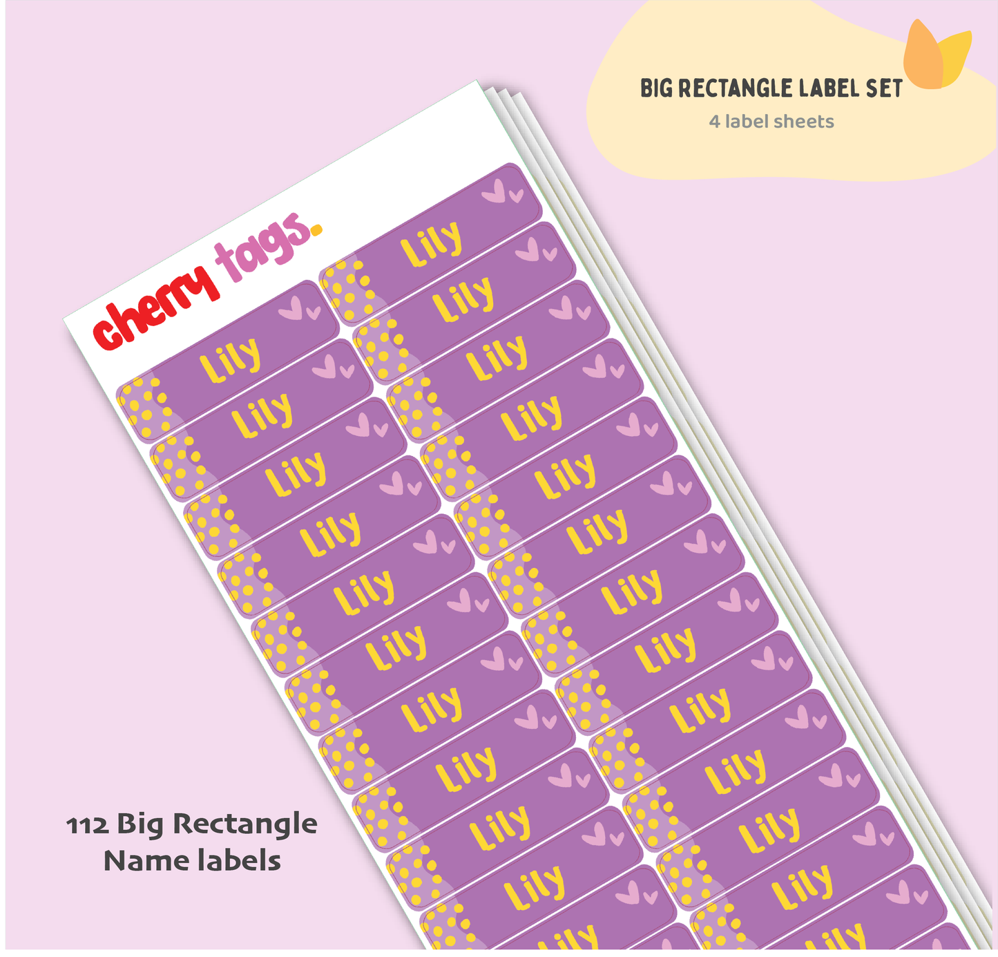 Set of Big Rectangle Name Labels