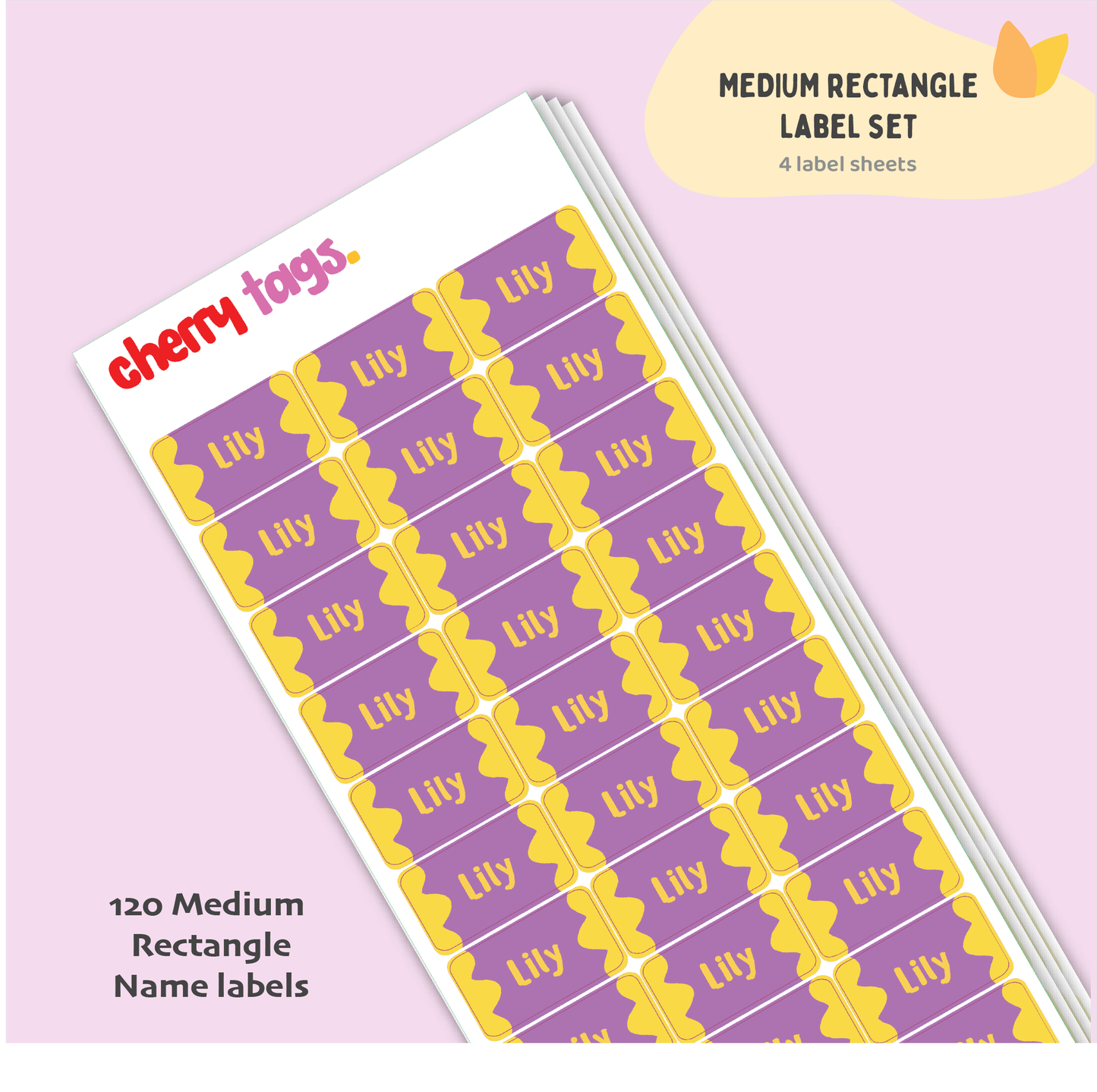 Set of Medium Rectangle Name Labels