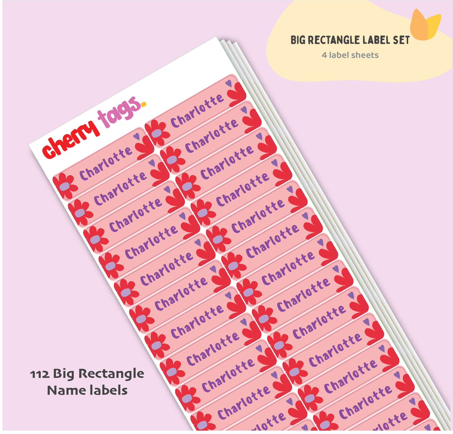 Set of Big Rectangle Name Labels