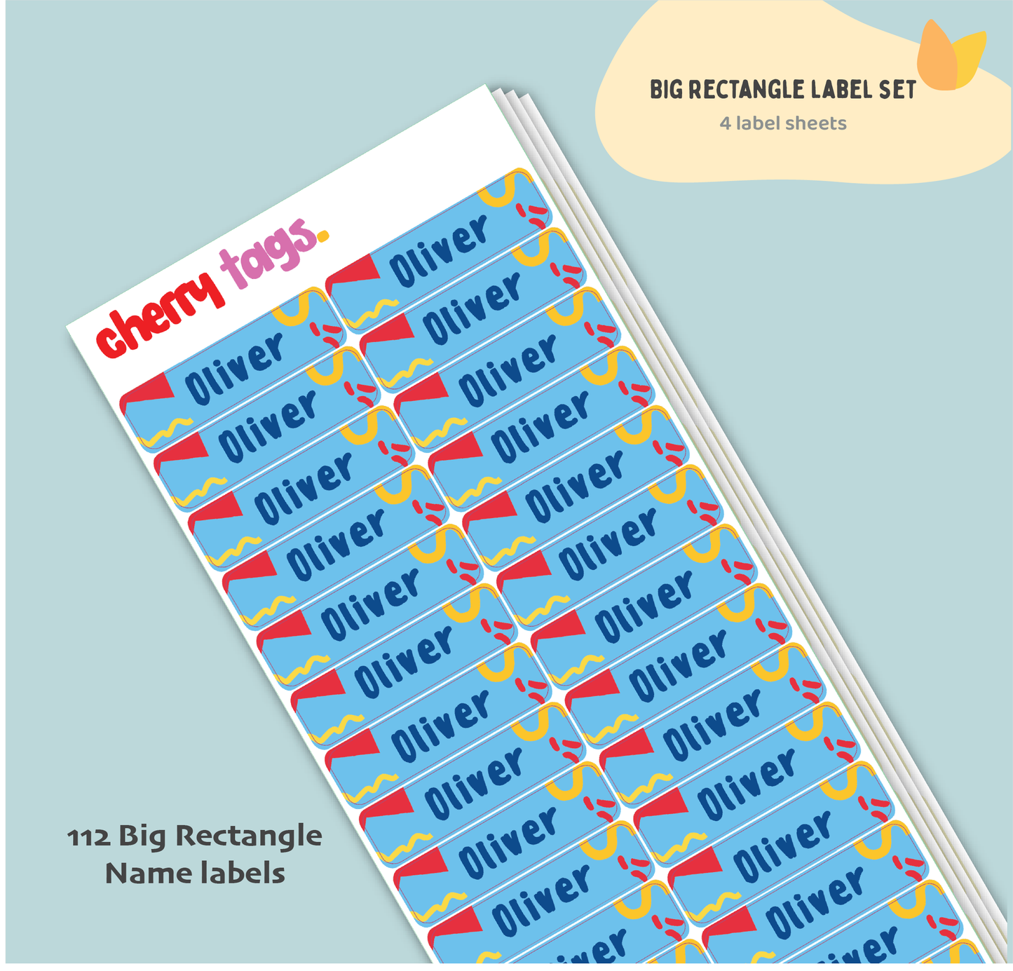 Set of Big Rectangle Name Labels