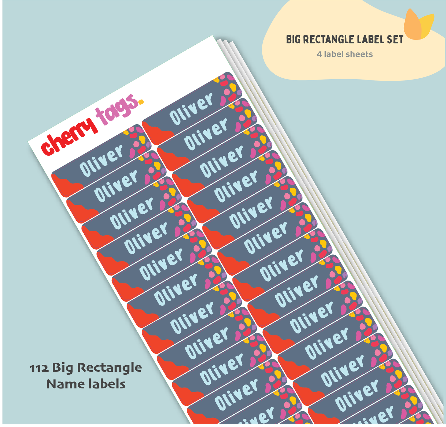 Set of Big Rectangle Name Labels