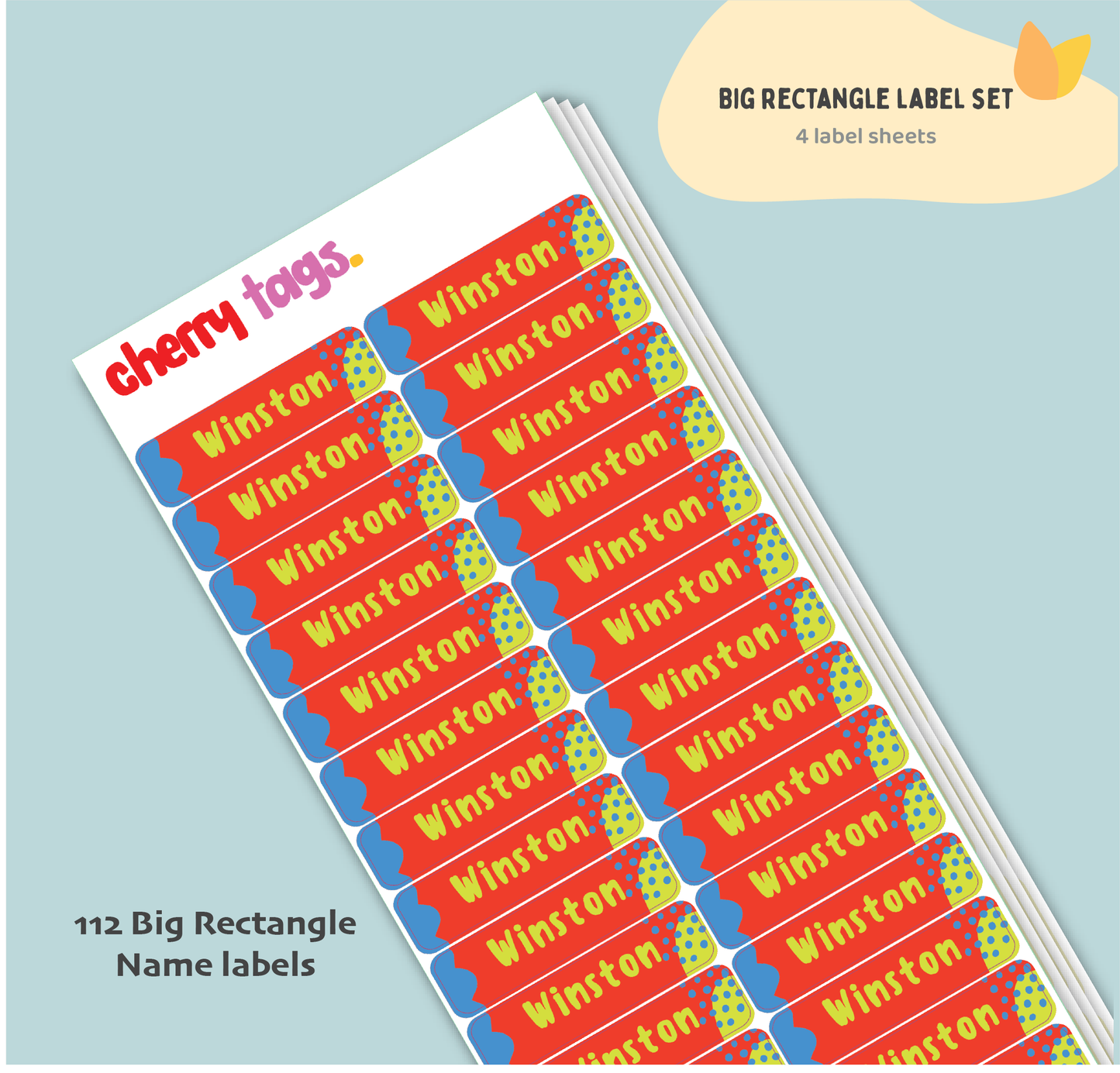 Set of Big Rectangle Name Labels