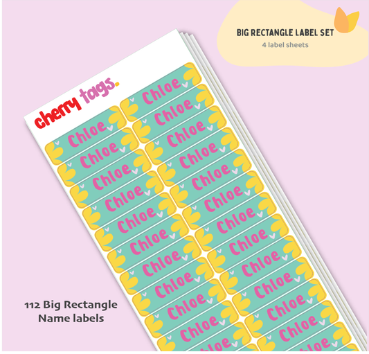 Set of Big Rectangle Name Labels