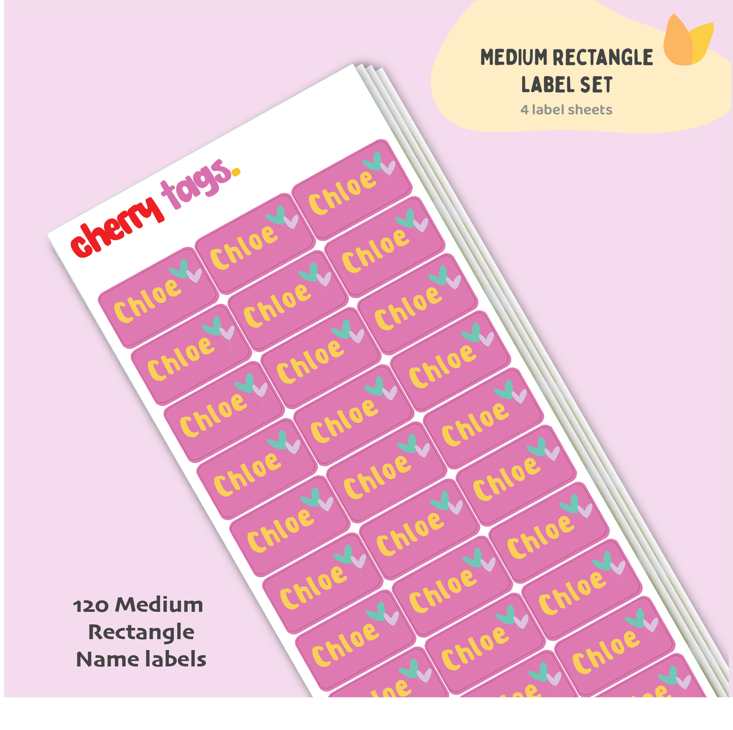 Set of Medium Rectangle Name Labels